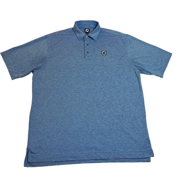FootJoy Stripe Short Sleeve Self Collar Polo Size X-Large Golf Lightweight - Picture 1 of 11
